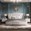 Imperial Upholstered Leather King Bedframe Gas Lifting