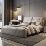 Monarch Upholstered Leather King Bedframe