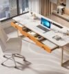 1.8M Roseanne Marble Office Desk - Image 2