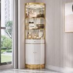 Alessia Elegant Corner Display Cabinet - White