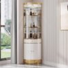 Alessia Elegant Corner Display Cabinet - White - Image 5
