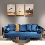 Two Seater Velvet Seater Sofa Size