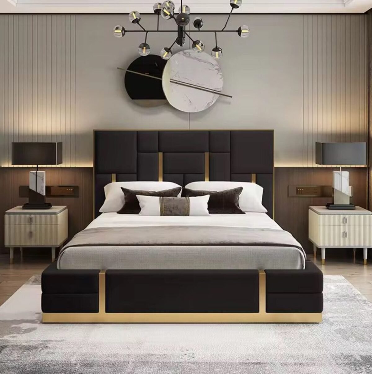 King Size Bed Symmetric (Black)