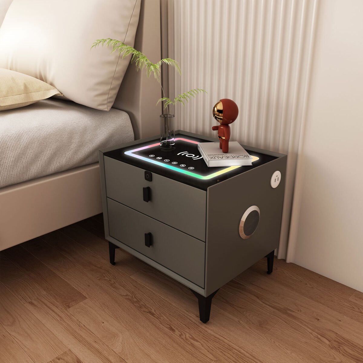 Travis Smart Side Table with Bluetooth Speaker - Image 2