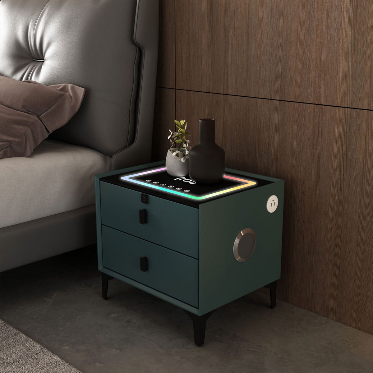 Emerald Smart Side Table with Bluetooth Speaker - Image 2