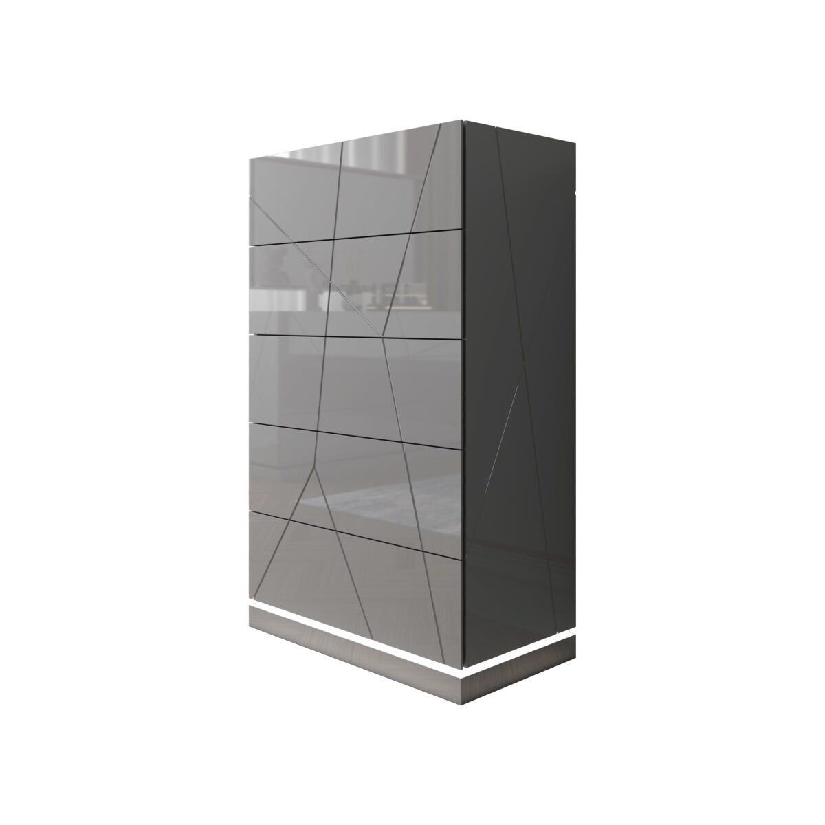 Opalite Queen Size 5 Piece Bedroom Suite Set with LED Light and Storage - Image 6