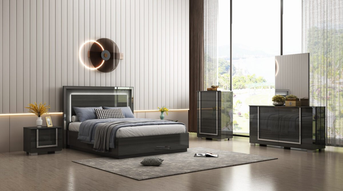 Onyx Queen Bed with LED Storage - Image 2