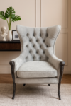 Throne Queen Velvet Armchair – Grey