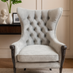 Throne Queen Velvet Armchair – Grey