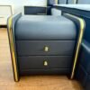 Black Gold Leather Nightstand - Image 2
