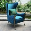 Throne Queen Velvet Armchair – Grey - Image 4
