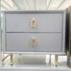 Leather Nightstand Side Table – Cloud Grey - Image 3