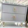 Leather Nightstand Side Table – Cloud Grey - Image 6