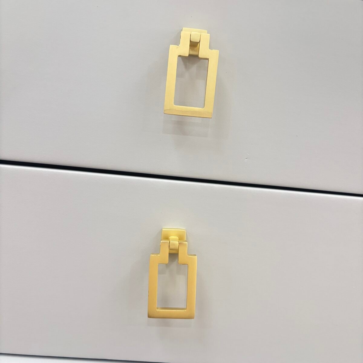 Leather Nightstand Side Table – Cloud Grey - Image 7