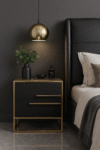 Majestic Leather Nightstand - Black