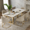 2M Lioness Solid Marble Stone Top Dining Set