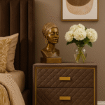 Monaco Velvet Nightstand Side Table