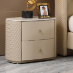 Monarch Leather Marble Top Nightstand