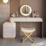 La Godiva 3 Piece Marble Top Leather Vanity Set