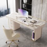 1.8M Beverly Marble Office Desk
