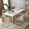 2M Lioness Solid Marble Stone Top Dining Table - Image 3