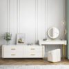 Versailles 3 Piece Marble Top Leather Vanity Set - Image 3