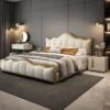 Frances Upholstered Leather King Size Bedframe - Image 3