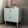 Royce Marble Top Leather Nightstand Side Table - Image 5