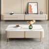 2.4M Elysia Solid Marble Stone TV Stand - Image 2