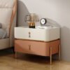 Keyva Marble Top Leather Nightstand - Image 5