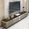 2.4M Odyssey Tempered Glass TV Stand - Black