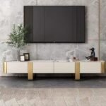 2.4M Goldwyn Solid Marble Stone TV Stand