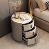 Luxora Leather Marble Top Nightstand - Image 2