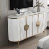 1.5M Verti Marble Top Sideboard - White