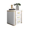 Levana Marble Top Leather Nightstand Side Table - Image 5