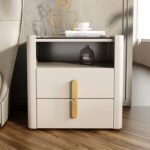 Bentley Leather Marble Top Nightstand