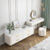 Versailles 3 Piece Marble Top Leather Vanity Set