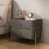Keyva Marble Top Leather Nightstand - Image 6