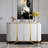 1.5M Sienna Marble Top Sideboard - White - Image 2