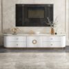 2.4M Circula Flat Solid Marble Stone TV Stand