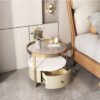 Royal Marble Top Glass Nightstand - Image 3