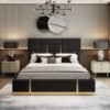Black Symmetric Queen Size 3 Piece Bedroom Suite with Gas Lifting