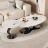Aura Marble Nesting Coffee Table Set - Black - Image 4