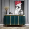 1.5M Elegance Marble Top Sideboard - Emerald