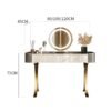 La Madrid 3 Piece Marble Top Leather Vanity Set - Image 5
