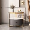 Royal Marble Top Glass Nightstand - Image 5