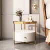 Royal Marble Top Glass Nightstand