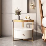 Royal Marble Top Glass Nightstand