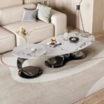 Aura Marble Nesting Coffee Table Set - Black