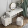 La Belle 3 Piece Marble Top Leather Vanity Set - Image 4